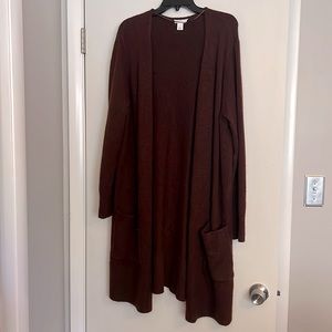 Loft Lounge Maroon Duster Cardigan - XXL